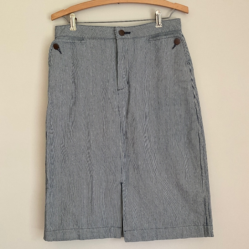 Carleen Striped Denim Skirt (L) NWOT